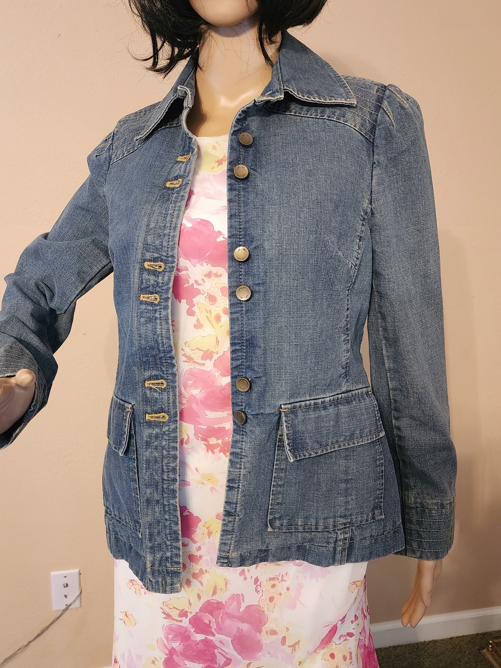 Classic Blue Denim Button-Front Jean Jacket